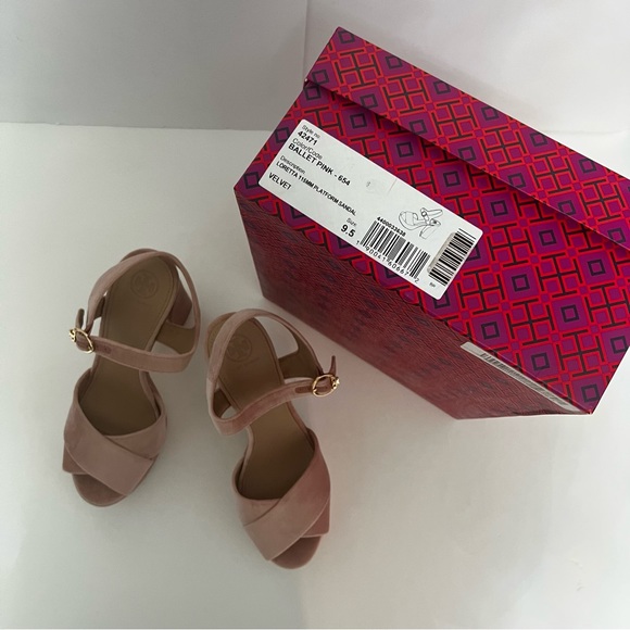 Tory Burch Loretta Velvet Platform Sandal - New In Box- Size 9.5 - Reemoly - Picture 4 of 16